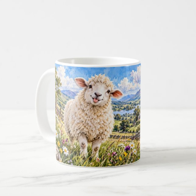 Café Caneca de Ovelha 'Apenas Baaa Você Mesmo' (Frente Esquerda)
