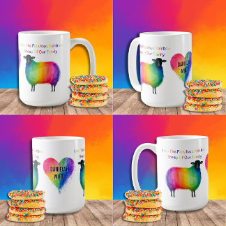 Café Caneca de Ovelha Arco-Íris LGBTQ Personalizada