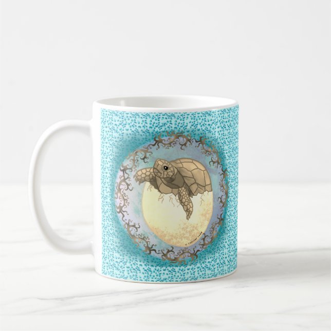 Café Caneca de Ovo de Tartaruga Bebê (Esquerda)