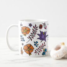 Caneca de Padrão Floral