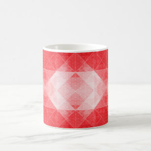 Café Caneca de Padrão Geométrico Vermelho e Branco