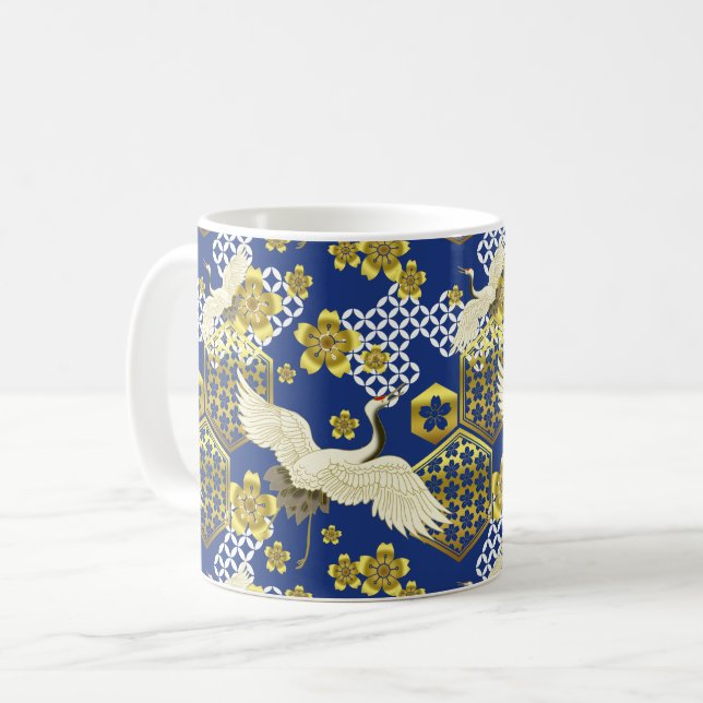 Café Caneca de padrão Kimono japonês (Frente Esquerda)