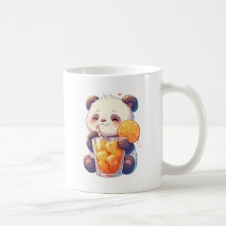 Café Caneca de Panda Fofo Bebendo Suco de Laranja | Pan