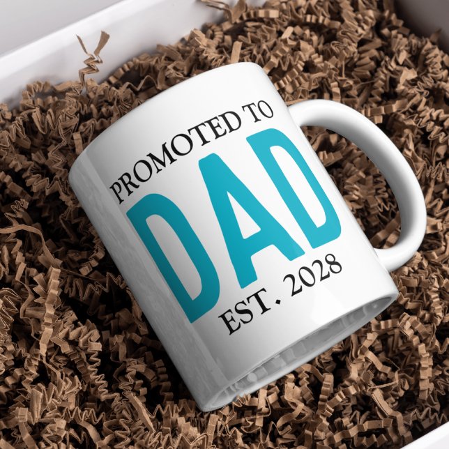 Café Caneca de Papai Promovido, Presente Personalizado  (promoted to dad mug, new dad mug, first fathers day gift, baby shower mug for dad, dad to be gift,)