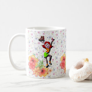 Café Caneca de Patinação Floral