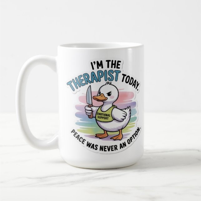 Café Caneca de Pato Terapeuta Engraçado - Apoio Emocion (Esquerda)