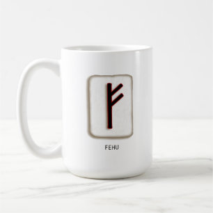 Café Caneca de Pedra Rúnica Fehu