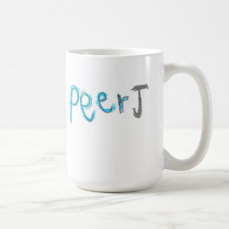 Café Caneca de PeerJ com logotipo dos miúdos