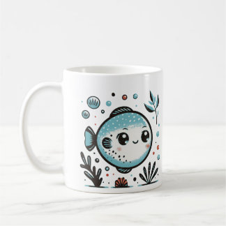 Café Caneca de peixe sorridente