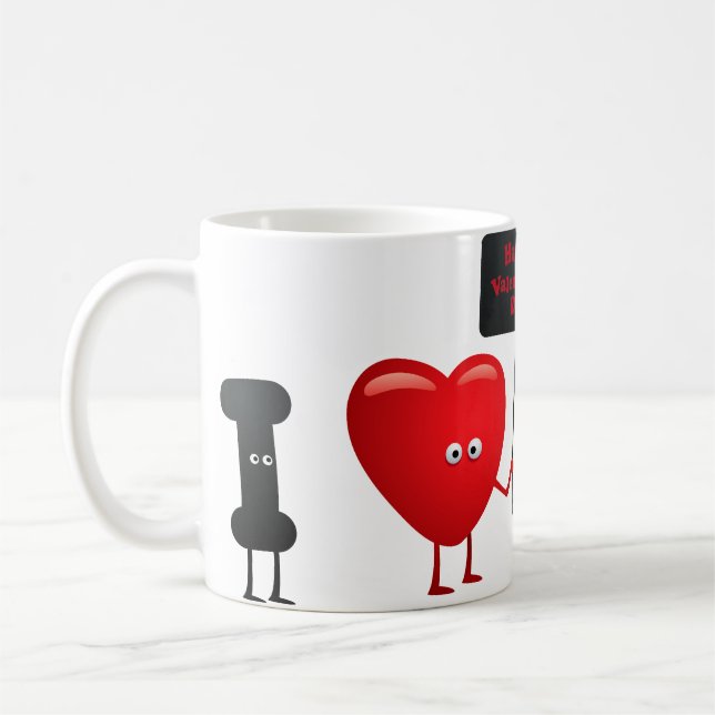 Café Caneca de Personagens Cute do Dia dos Namorados -  (Esquerda)