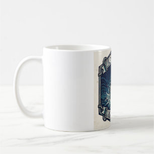Café Caneca de Pesca com Emblema de Peixe-Espada do Hom