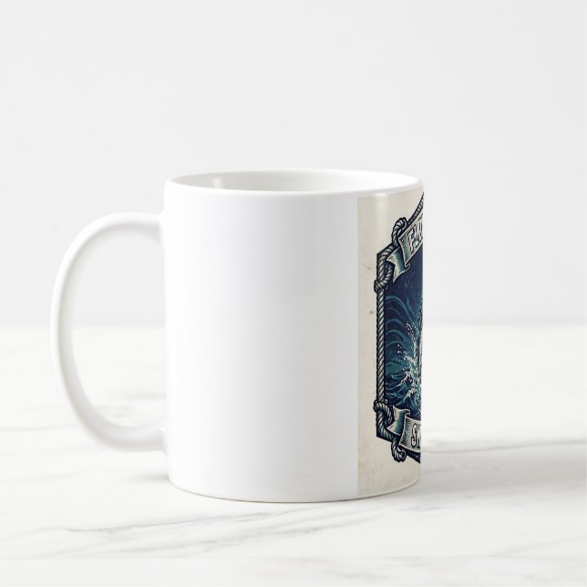 Café Caneca de Pesca com Emblema de Peixe-Espada do Hom (Esquerda)