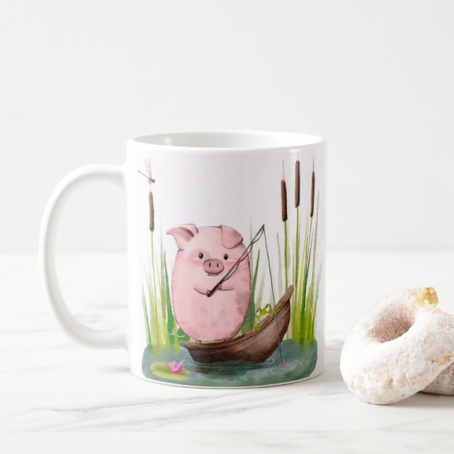 Café Caneca de Pesca do Porco Caprichoso (Com Donut)