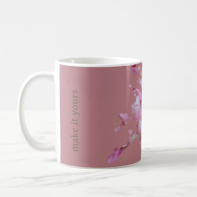 Café Caneca de Pétalas de Rosa Empoeirada Personalizada (Esquerda)
