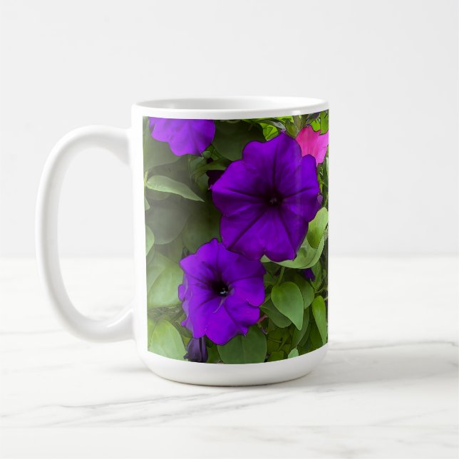 Café Caneca de Petúnia Roxa - 15 oz. (Esquerda)