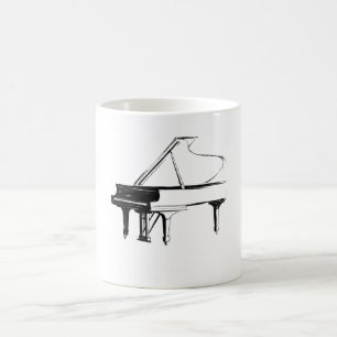 Café Caneca de Piano Esboço