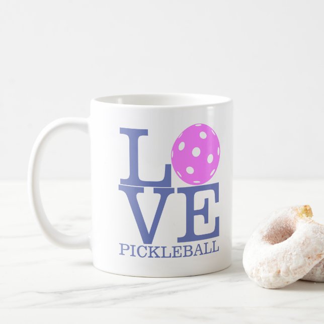 Café Caneca de Pickleball: "AMOR PICKLEBALL " (Com Donut)