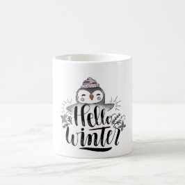 Café Caneca de Pinguim Olá Inverno