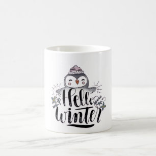 Café Caneca de Pinguim Olá Inverno