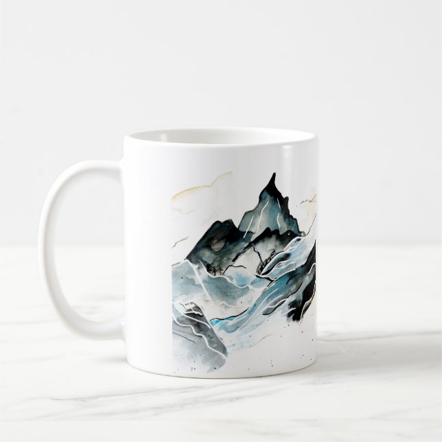 Café Caneca de pintura de montanha dramática (Esquerda)