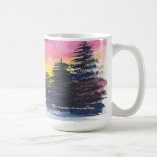 Café Caneca de pintura majestade da montanha de inverno