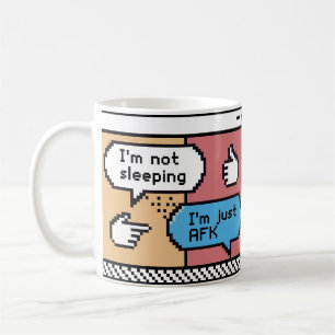 Café Caneca de Pixel Art para Gamer AFK – Divertido Ret
