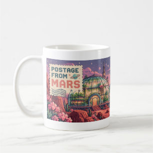 Café Caneca de Pixel Art Selo de Marte