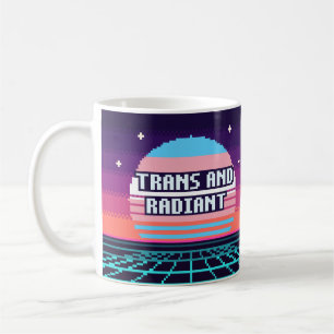 Café Caneca de Pixel de Orgulho Trans e Radiante