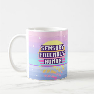 Café Caneca de Pixel Humano Neurodivergente Amigável ao