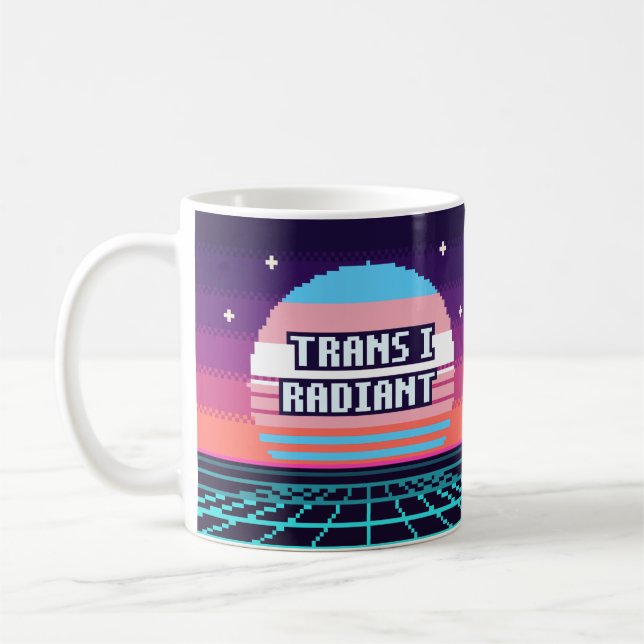 Café Caneca de Pixel Trans Orgulho Catalão Radiante (Esquerda)