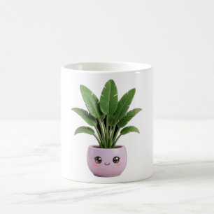 Café Caneca de Planta Interna Kawaii Ave do Paraíso