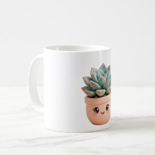 Café Caneca de Planta Interna Kawaii Suculenta
