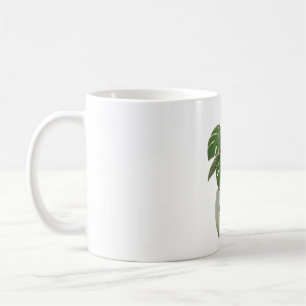 Café Caneca de Planta Interna Monstera Kawaii