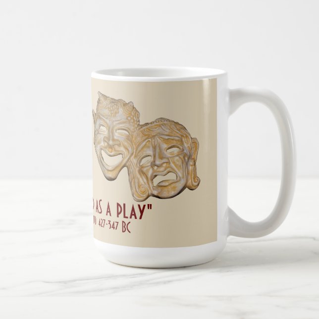 Café Caneca de Plato com citações cómicos (Direita)