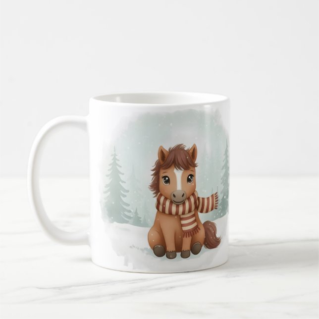 Café Caneca de Pônei Fofa Aquarela Cavalo Presente de N (Esquerda)