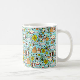 Café Caneca de porco em azul