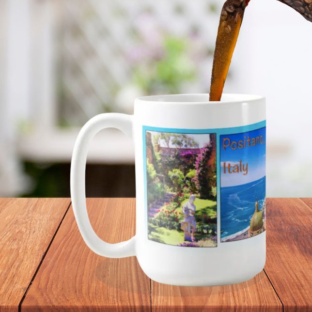Café Caneca de Positano Itália Com Rochas Famosas de Ca (Criador carregado)