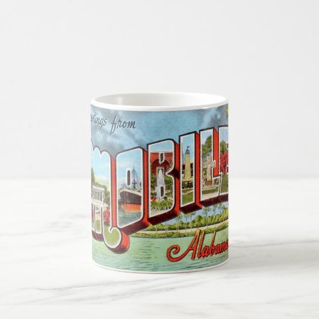 Café Caneca de Postais Antigos de Mobile Alabama (Centro)