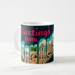 Café Caneca de Postais Antigos de San Antonio