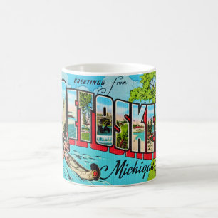 Café Caneca de Postal de Petowskey Michigan