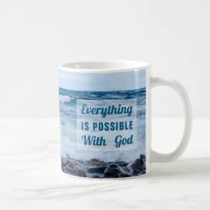 Café Caneca de Praia Motivacional Tudo é Possível
