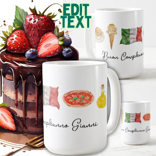 Café Caneca de presente de aniversário italiana com nom