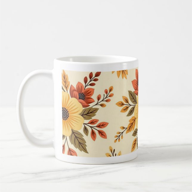 Café Caneca de Presente de Casamento Floral (Esquerda)