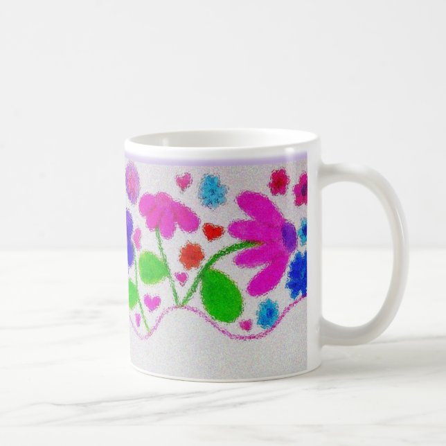 Café Caneca de Presente de Flores em Aquarela (Direita)