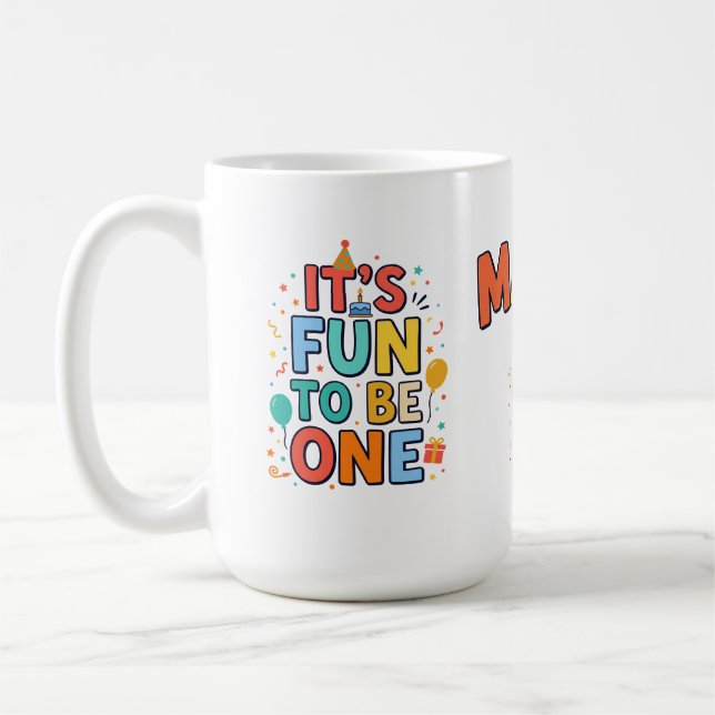 Café Caneca de Presente de Primeiro Aniversário da Mamã (Esquerda)