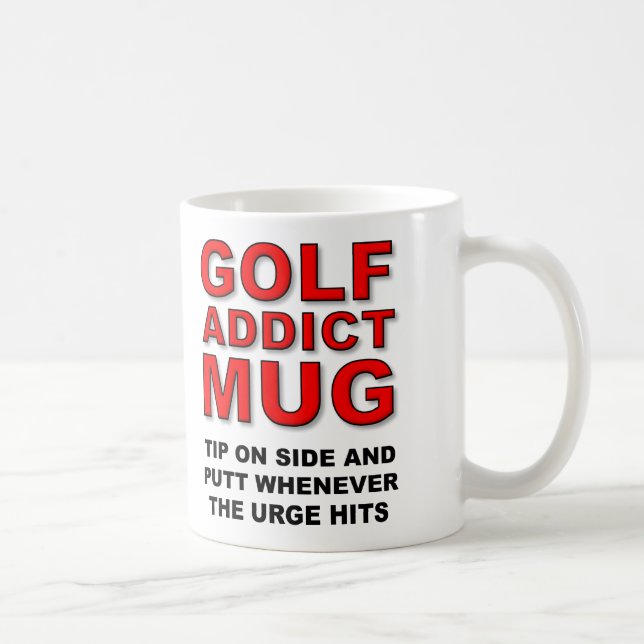 Café Caneca de Presente Engraçado Adicto ao Golfe Jogad (Direita)