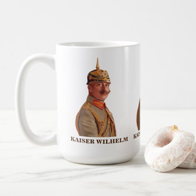 Café Caneca de Presente Kaiser Wilhelm II, Imperador da (Com Donut)