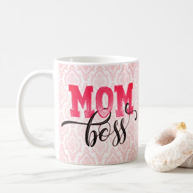 Café CANECA DE PRESENTE PARA MÃE - MOM BOSS Árabe Rosa (Com Donut)