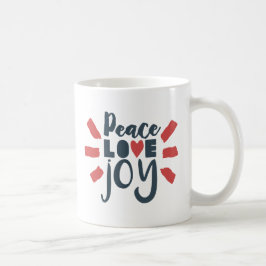 Café Caneca de Presente Paz Amor Alegria Vermelha Branc