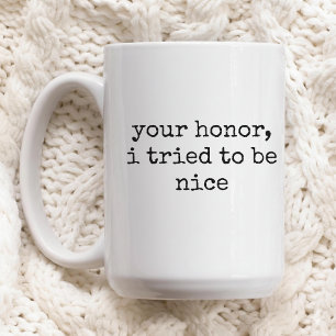Café Caneca de presente piada "Sua honra" para advogado